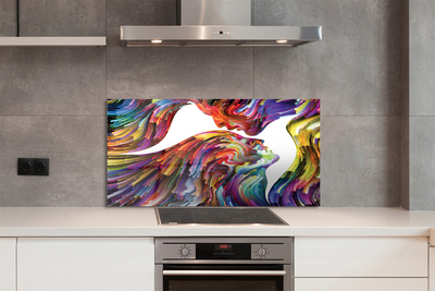 Panel nad Blat Kuchenny Abstrakcyjny Obraz Twarzy