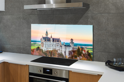 Panel Szklany Zamek w Monachium w Jesiennej Aurze