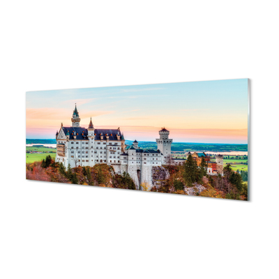 Panel Szklany Zamek w Monachium w Jesiennej Aurze