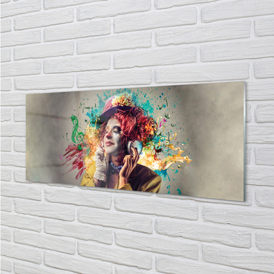 Panel szklany do Kuchni Artystyczny Klaun i Muzyka