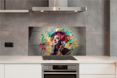 Panel szklany do Kuchni Artystyczny Klaun i Muzyka