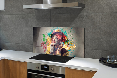 Panel szklany do Kuchni Artystyczny Klaun i Muzyka