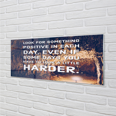 Szkło Ozdobne do Kuchni Napis w Jaskini