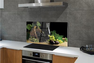 Panel szklany do Kuchni Winiarski Kosz z Winogronami