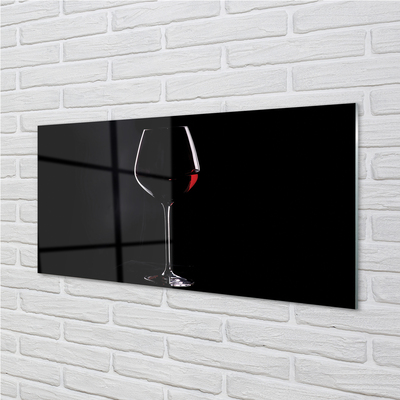 Szklany Panel Czarne tło kieliszek z winem