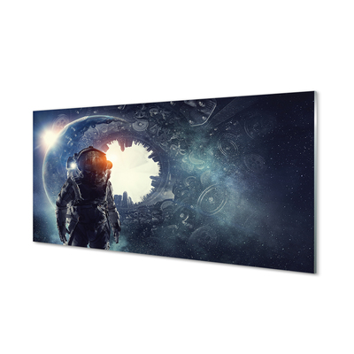 Szklany Panel Cybernetyczna Postać i Mechanizmy