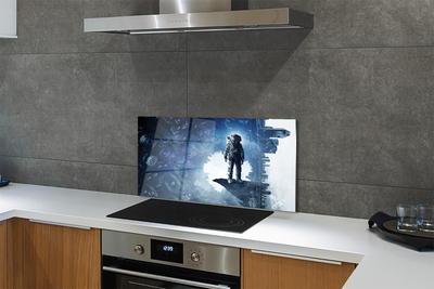 Szklany Panel Miasto Maszyn i Postać