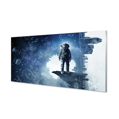 Szklany Panel Miasto Maszyn i Postać