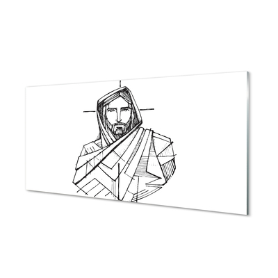 Szkło do Kuchni na Ścianę Szkic: Oblicze Jezusa