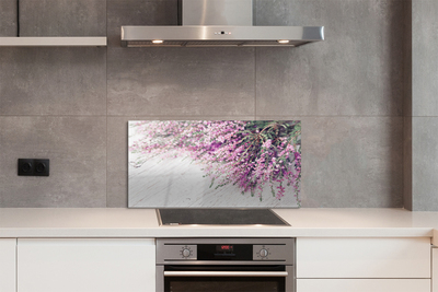 Szkło do Kuchni na Ścianę Bukiet na Rustykalnych Deskach