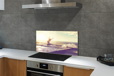 Szklany Panel Kobieta nad Jeziorem pod Chmurami