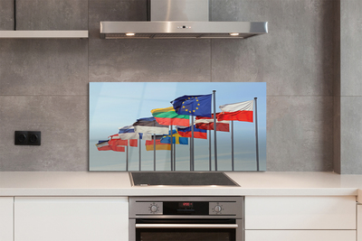 Panel szklany do Kuchni Morze Narodowych Flag