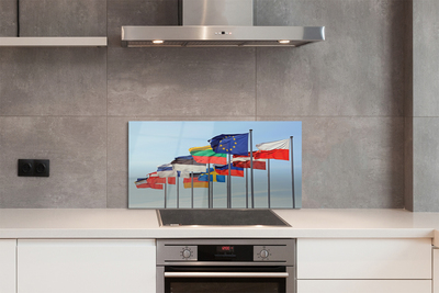 Panel szklany do Kuchni Morze Narodowych Flag