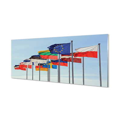 Panel szklany do Kuchni Morze Narodowych Flag