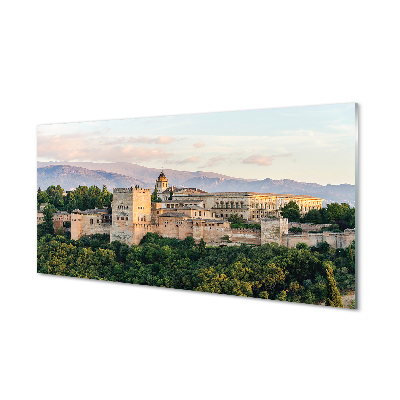 Panel Szklany Hiszpania Zamek las góry