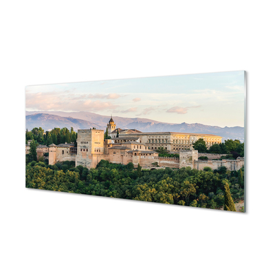 Panel Szklany Hiszpania Zamek las góry