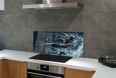 Szkło do Kuchni na Ścianę Syrena w Morskiej Otchłani