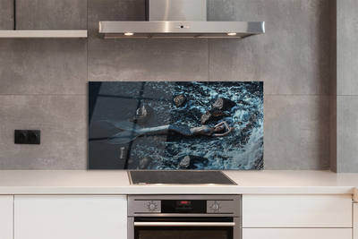 Szkło do Kuchni na Ścianę Syrena w Morskiej Otchłani