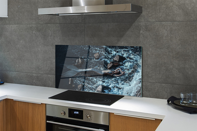 Szkło do Kuchni na Ścianę Syrena w Morskiej Otchłani