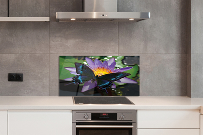 Panel Szklany Harmonia Natury: Kwiat i Motyl