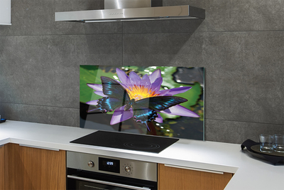 Panel Szklany Harmonia Natury: Kwiat i Motyl