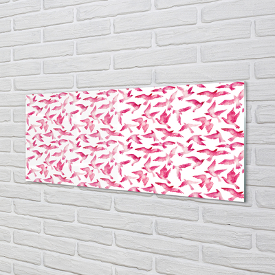 Szkło do Kuchni na Ścianę Egzotyczne Różowe Ptaki