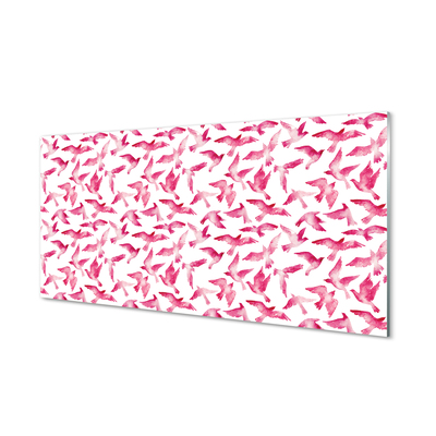 Panel Szklany Różowe ptaki