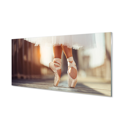 Szklany Panel Białe baletki kobieta nogi