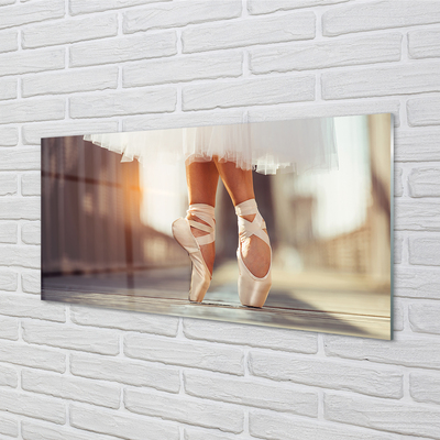 Szklany Panel Białe baletki kobieta nogi