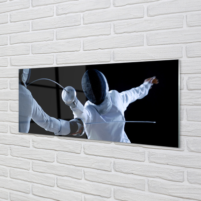 Szkło do Kuchni na Ścianę Drużyna w Białych Strojach