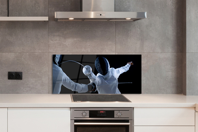 Szkło do Kuchni na Ścianę Drużyna w Białych Strojach