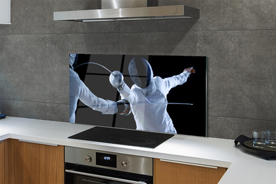 Szkło do Kuchni na Ścianę Drużyna w Białych Strojach