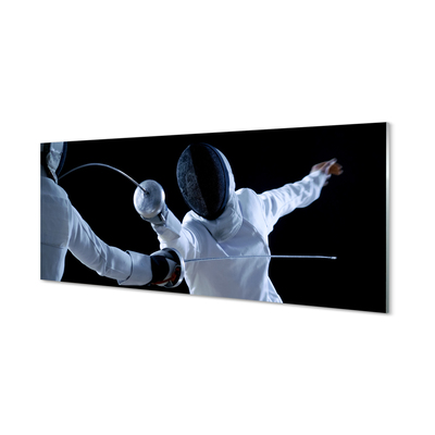 Szkło do Kuchni na Ścianę Drużyna w Białych Strojach