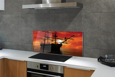 Szkło do Kuchni na Ścianę Słoneczny Rejs Statkiem