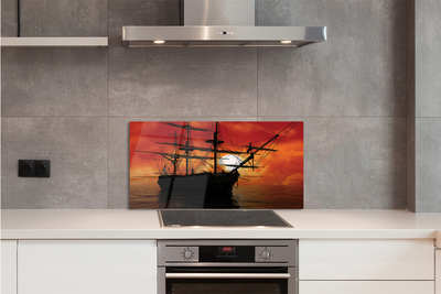 Szkło do Kuchni na Ścianę Słoneczny Rejs Statkiem