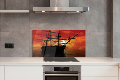 Szkło do Kuchni na Ścianę Słoneczny Rejs Statkiem