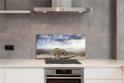 Panel szklany do Kuchni Pantera na tle Chmur