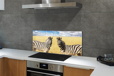 Szklany Panel Stado Zebr na Sawannie