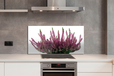 Szkło do Kuchni na Ścianę Kwiaty Wrzosu