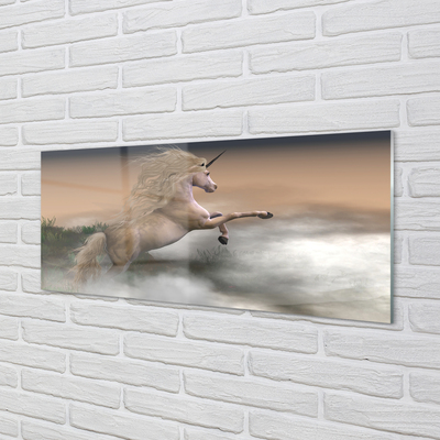 Szkło do Kuchni na Ścianę Magiczny Jednorożec w Chmurach