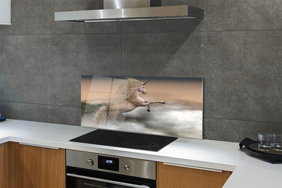 Szkło do Kuchni na Ścianę Magiczny Jednorożec w Chmurach