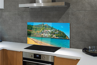 Szkło do Kuchni na Ścianę Plaża u Podnóża Szczytów