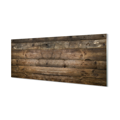 Panel szklany do Kuchni Ściana z Drewnianych Desek