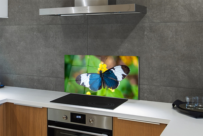 Panel Kuchenny Szklany Egzotyczny Motyl na Płatkach