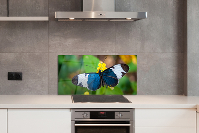 Panel Kuchenny Szklany Egzotyczny Motyl na Płatkach