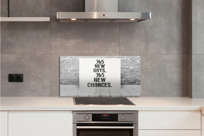 Szkło Ozdobne do Kuchni Napis na Ceglanym Murze