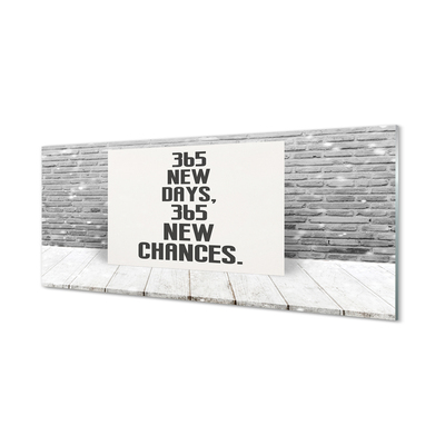 Szkło Ozdobne do Kuchni Napis na Ceglanym Murze