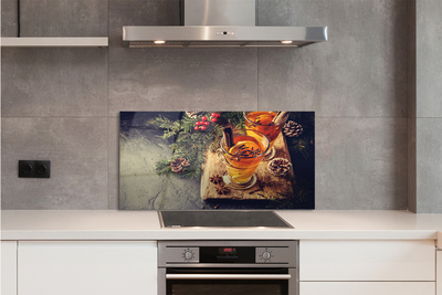 Szklany Panel Herbata z Goździkami i Owocami