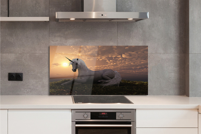 Szkło Ozdobne do Kuchni Jednorożec w Górach o Zachodzie