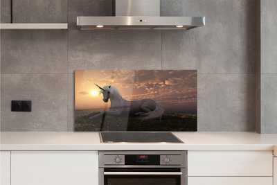 Szkło Ozdobne do Kuchni Jednorożec w Górach o Zachodzie